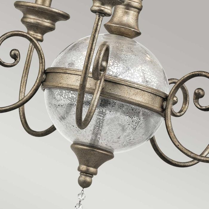 Elstead Lighting Rosalie 5 Light Chandelier - Sterling Gold