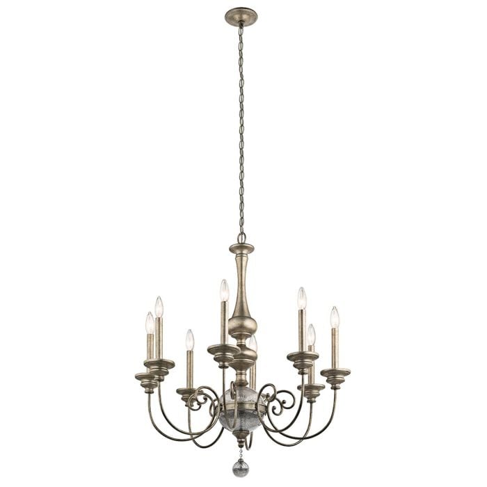 elstead lighting Rosalie 8 Light Chandelier - Sterling Gold