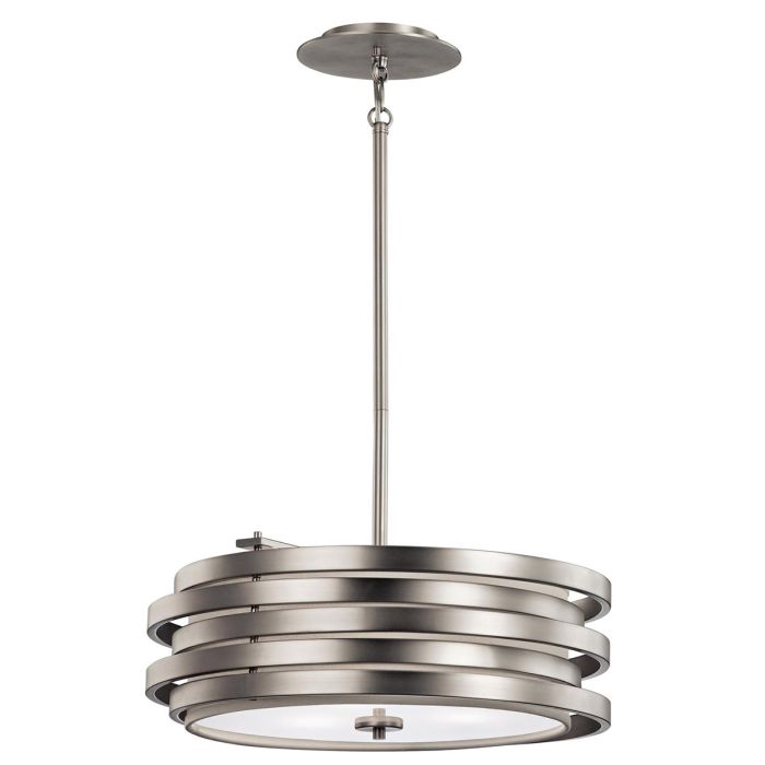 elstead lighting Roswell 3 Light Pendant - Brushed Nickel