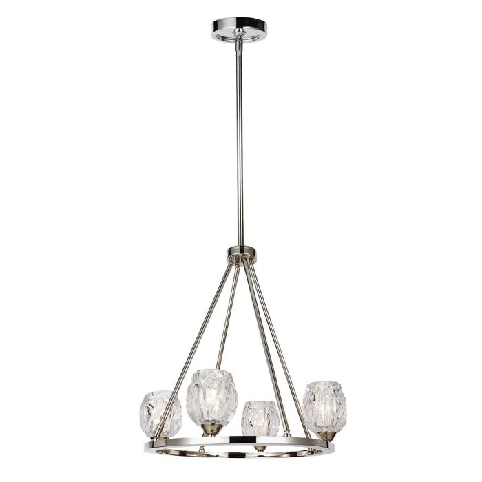 elstead lighting Rubin 4 Light Chandelier - Polished Nickel