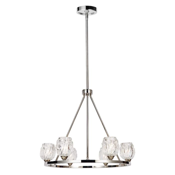 elstead lighting Rubin 6 Light Chandelier - Polished Nickel