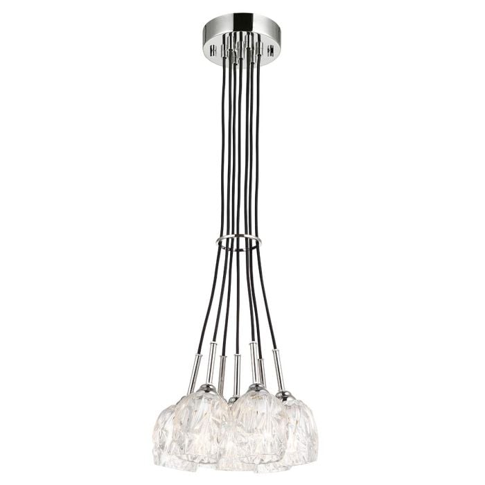 elstead lighting Rubin 7 Light Cluster Chandelier - Polished Nickel