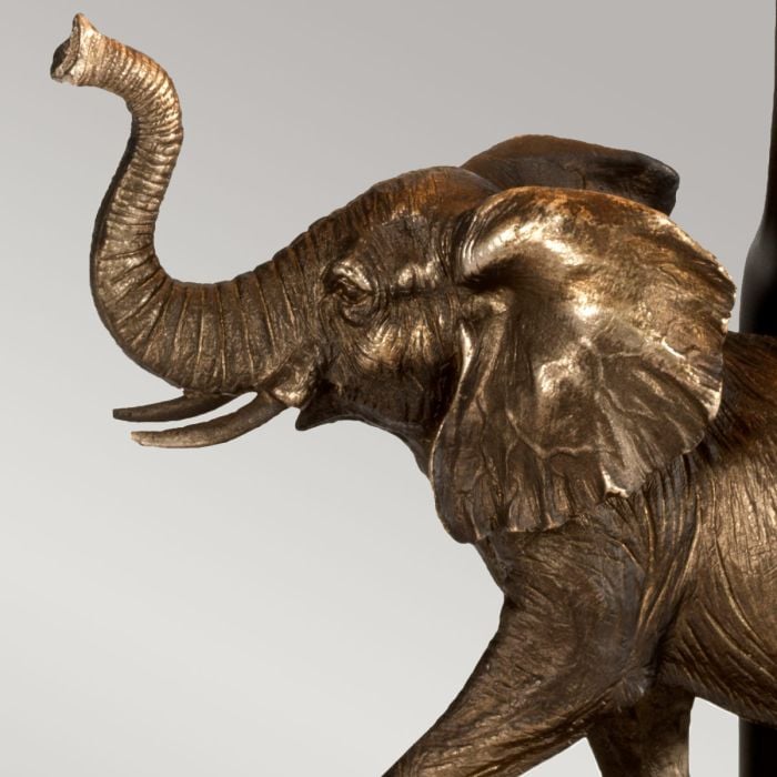 Elstead Lighting Sabi 1 Light Table Lamp With Oval Shade - Bronze Patina With Natural Shade