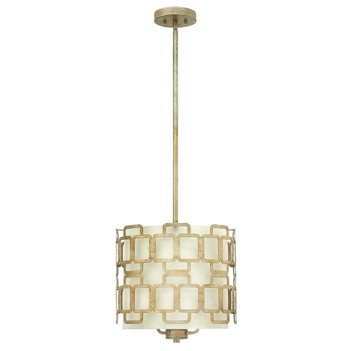 elstead lighting Sabina 3 Light Pendant - Silver Leaf