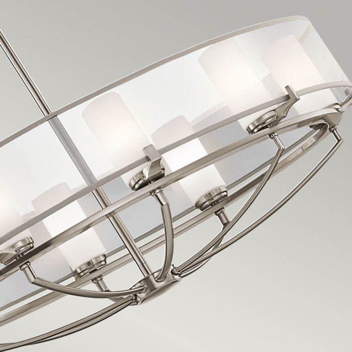 Elstead Lighting Saldana 8 Light Oval Chandelier - Classic Pewter