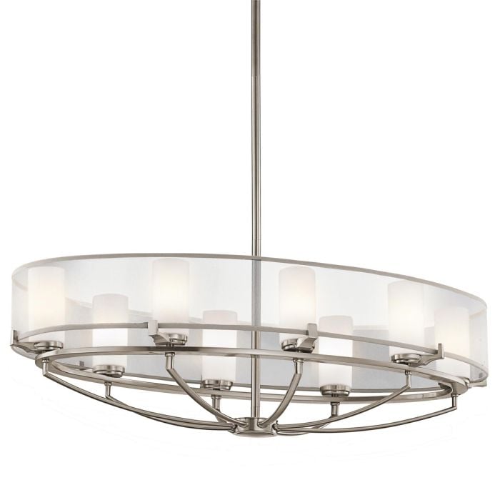 elstead lighting Saldana 8 Light Oval Chandelier - Classic Pewter