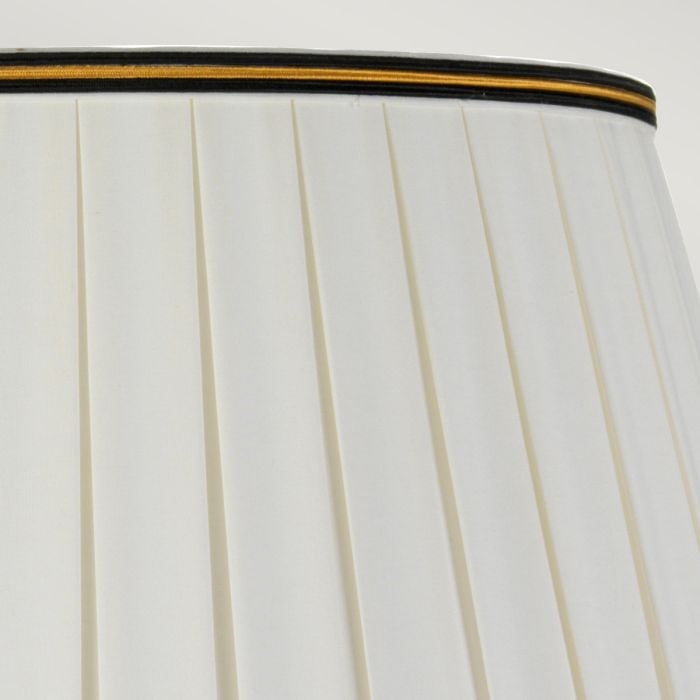 Elstead Lighting Sashi 1 Light Table Lamp With Tall Empire Shade - Green With Gold And Brown With Ivory With Black And Gold Trim Shade