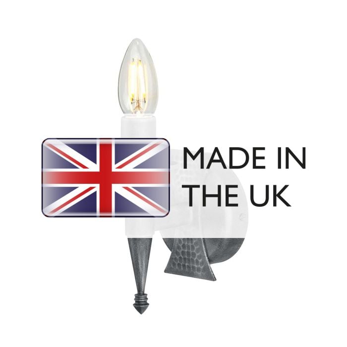Elstead Lighting Saxon 1 Light Wall Light - Black/Silver Patina
