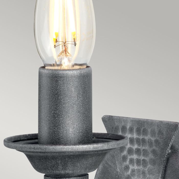 Elstead Lighting Saxon 1 Light Wall Light - Black/Silver Patina