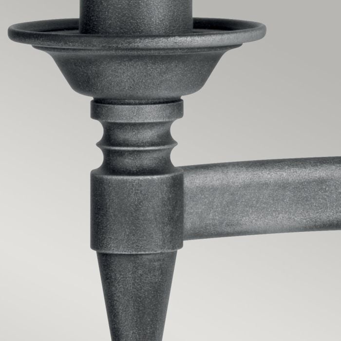 Elstead Lighting Saxon 2 Light Wall Light - Black/Silver Patina