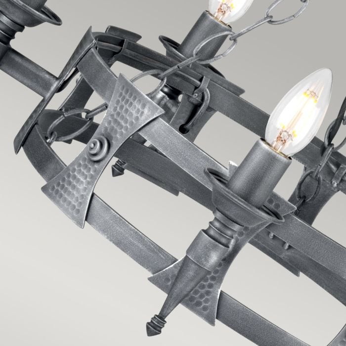 Elstead Lighting Saxon 5 Light Chandelier - Black/Silver Patina
