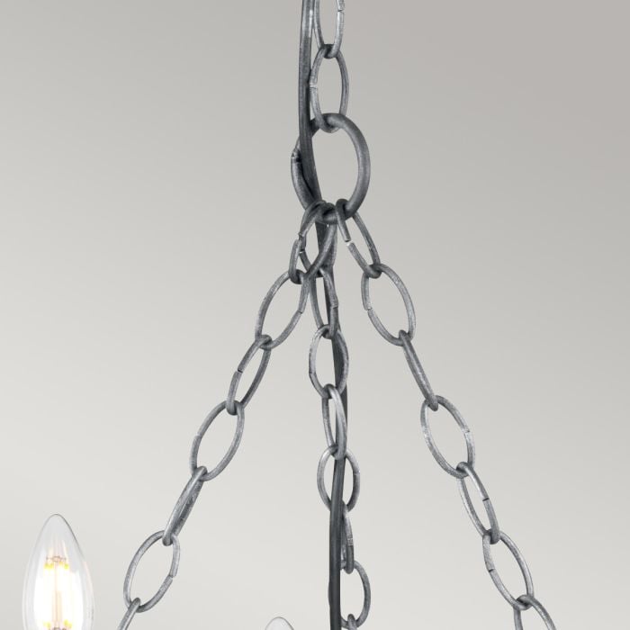 Elstead Lighting Saxon 5 Light Chandelier - Black/Silver Patina