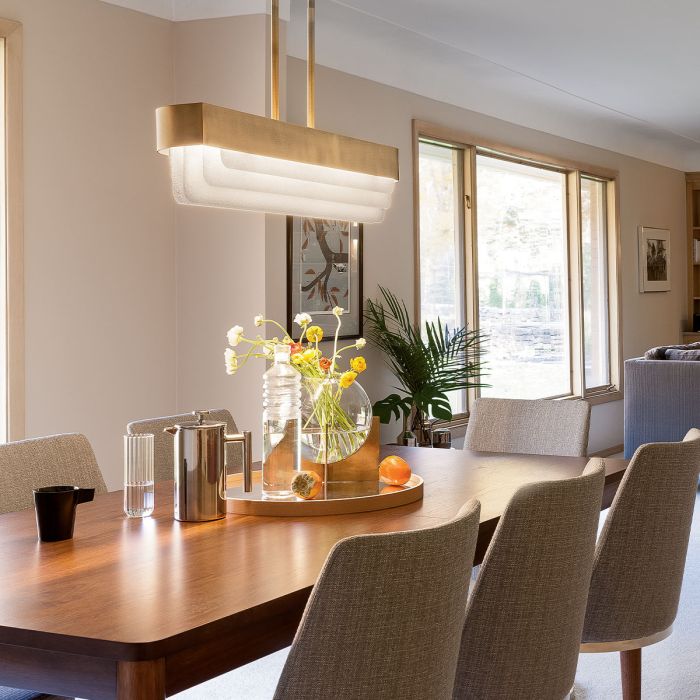 Elstead Lighting Serene 2 Lt LED Chandelier - Natural Brass