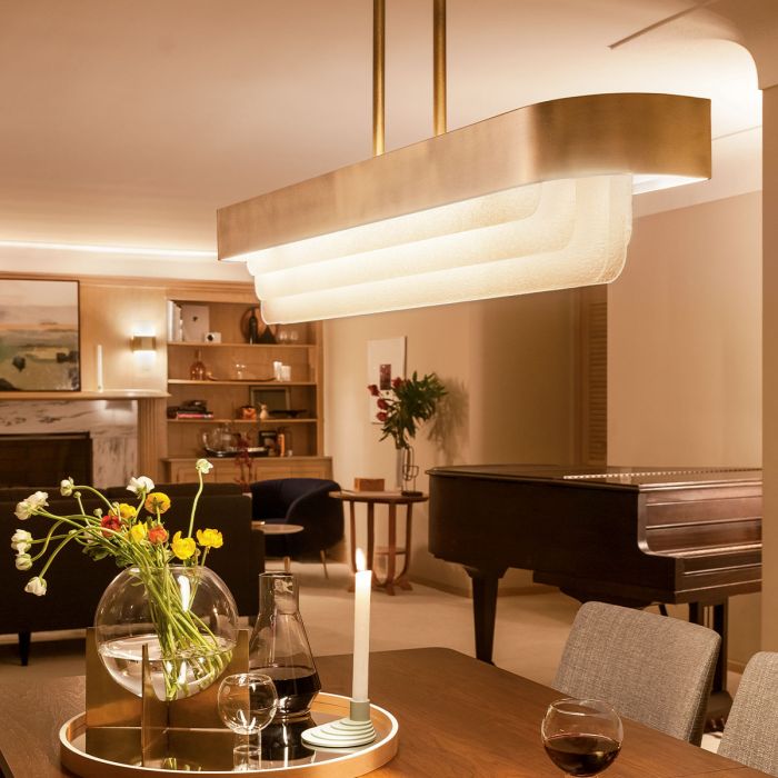 Elstead Lighting Serene 2 Lt LED Chandelier - Natural Brass