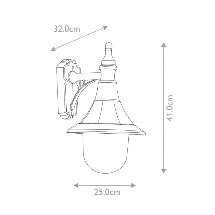 Elstead Lighting Shannon 1 Light Down Wall Lantern - Black