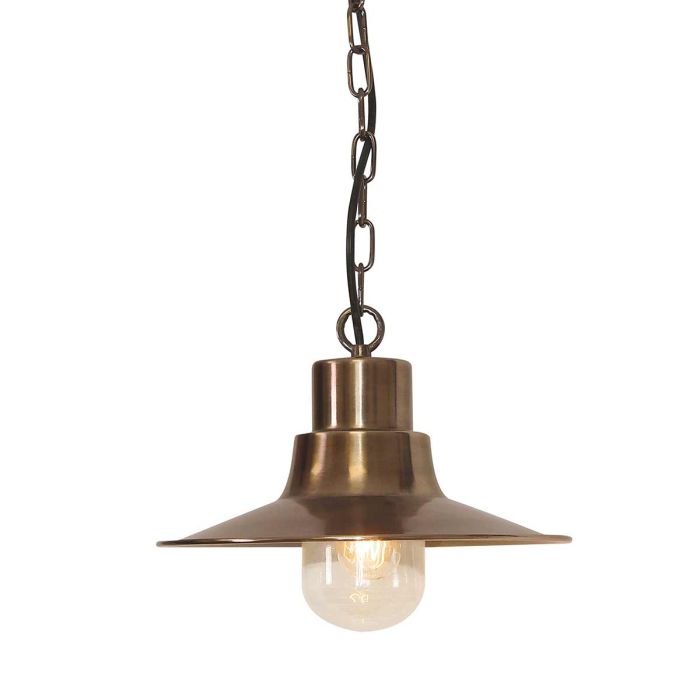 elstead lighting Sheldon 1 Light Chain Lantern - Aged Brass