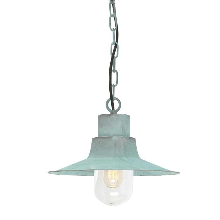 elstead lighting Sheldon 1 Light Chain Lantern - Verdigris
