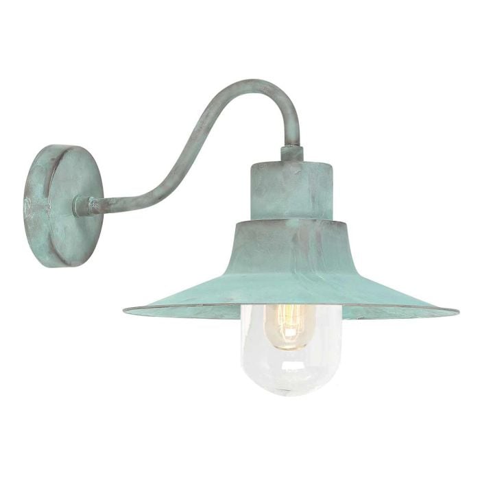 elstead lighting Sheldon 1 Light Wall Lantern - Verdigris