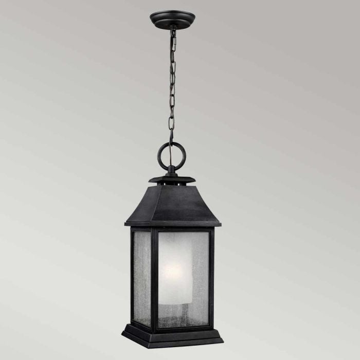 Elstead Lighting Shepherd 1 Light Large Chain Lantern - Dark Weathered Zinc
