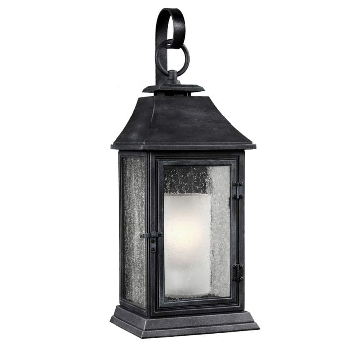 elstead lighting Shepherd 1 Light Large Wall Lantern - Dark Weathered Zinc