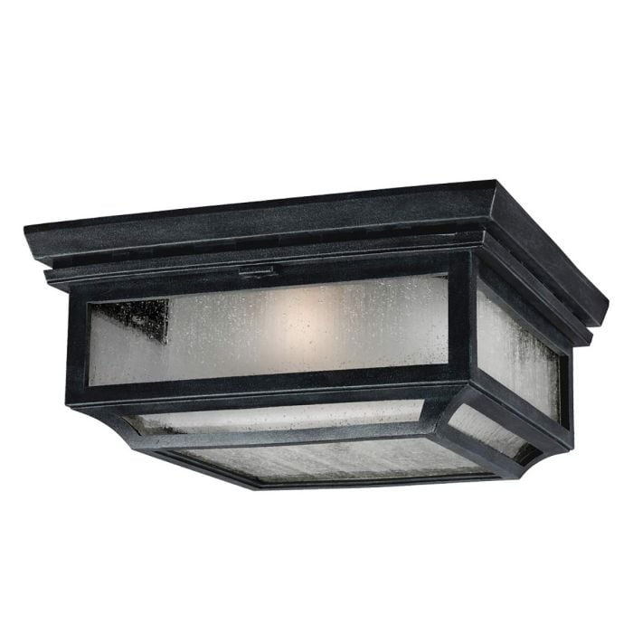 elstead lighting Shepherd 2 Light Flush - Dark Weathered Zinc