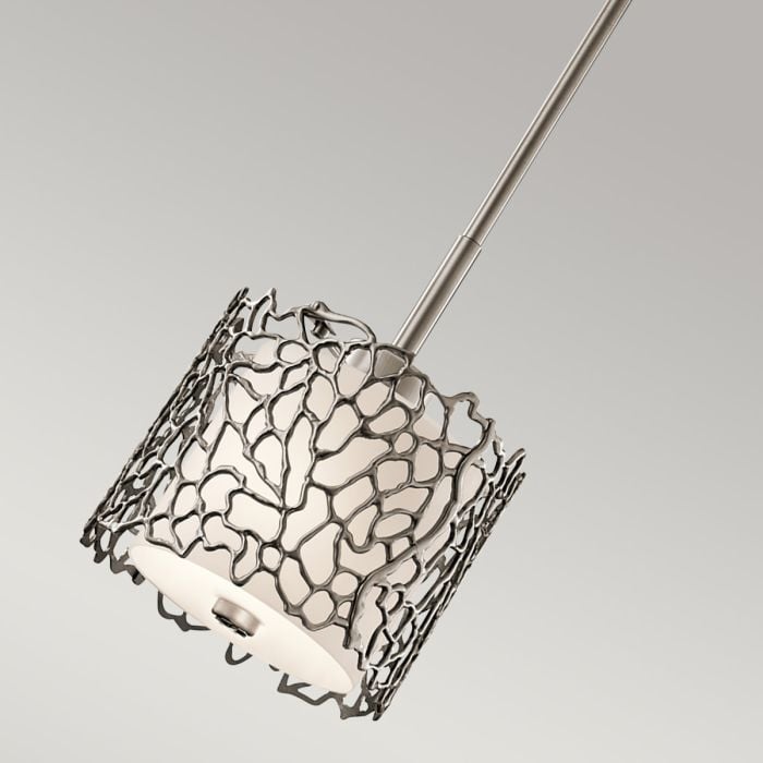 Elstead Lighting Silver Coral 1 Light Mini Pendant - Classic Pewter