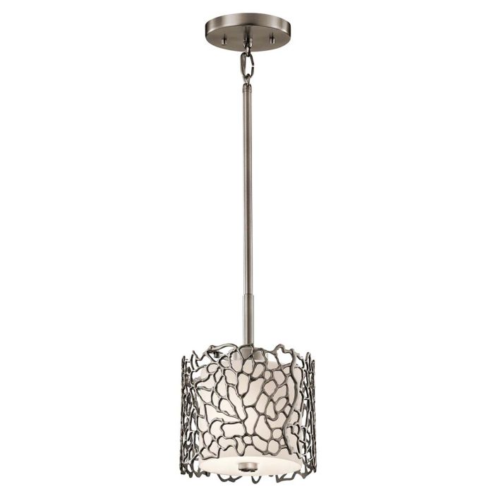 elstead lighting Silver Coral 1 Light Mini Pendant - Classic Pewter