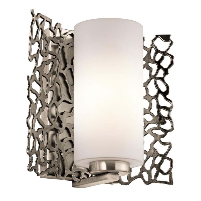 elstead lighting Silver Coral 1 Light Wall Light - Classic Pewter