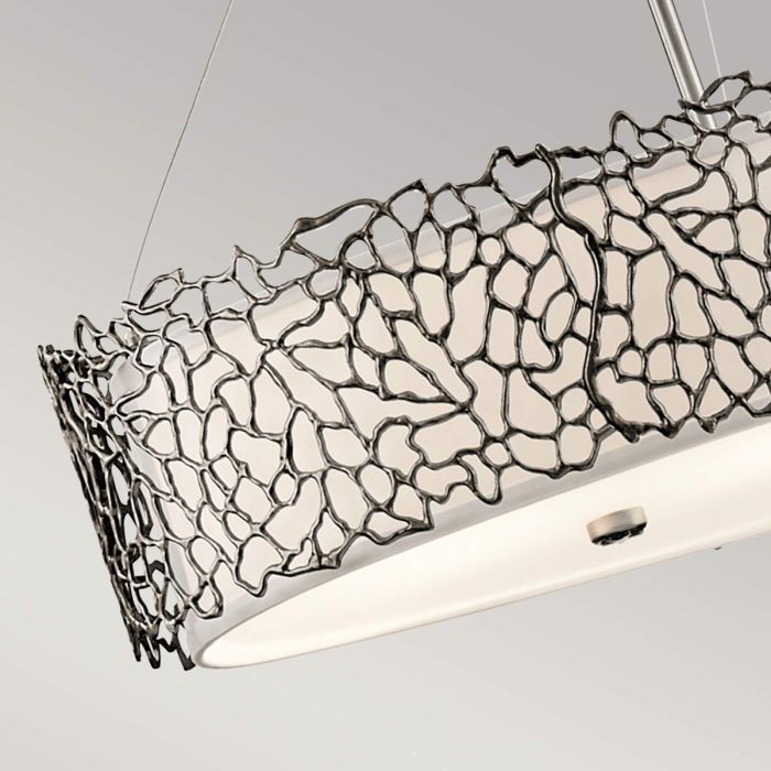 Elstead Lighting Silver Coral 4 Light Oval Island Light - Classic Pewter