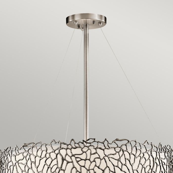 Elstead Lighting Silver Coral 4 Light Pendant - Classic Pewter