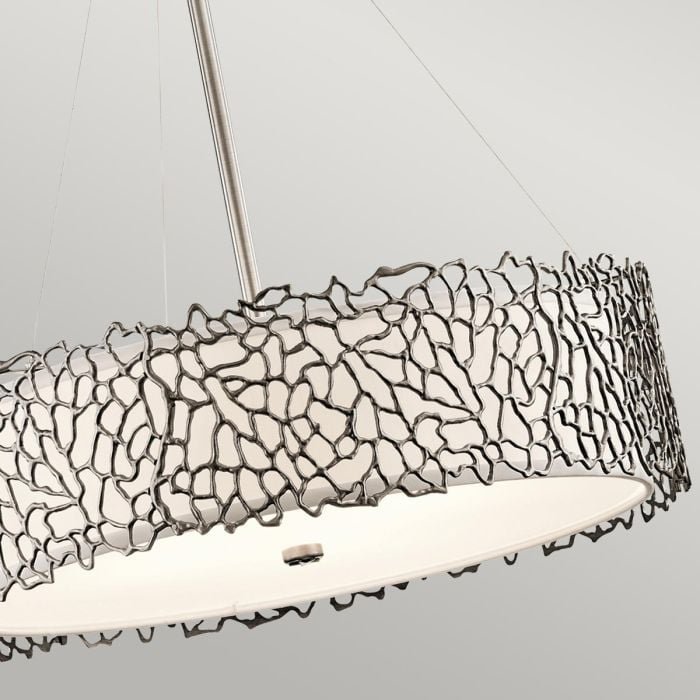 Elstead Lighting Silver Coral 4 Light Pendant - Classic Pewter