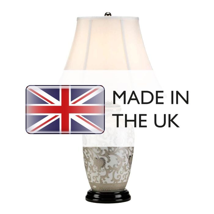 Elstead Lighting Silver Thistle 1 Light Table Lamp - White And Silver