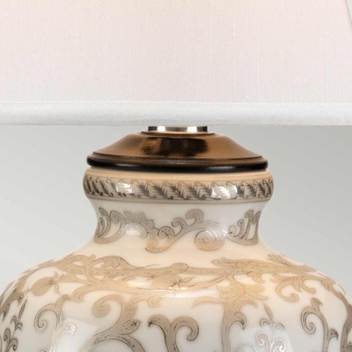Elstead Lighting Silver Thistle 1 Light Table Lamp - White And Silver
