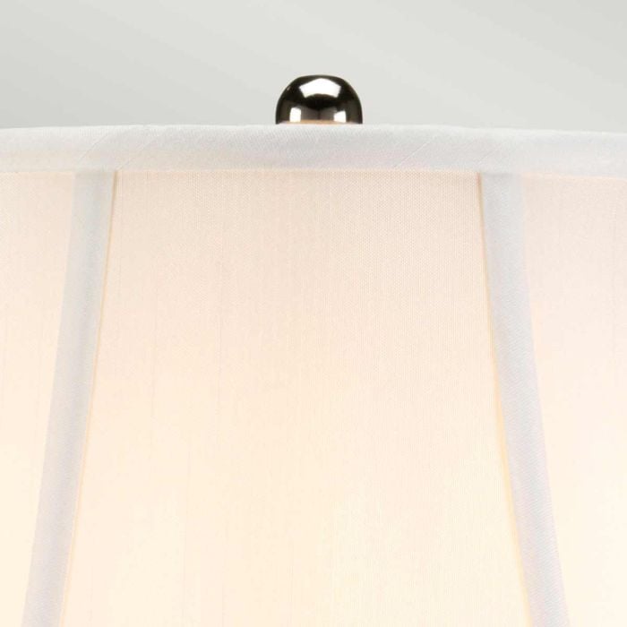 Elstead Lighting Silver Thistle 1 Light Table Lamp - White And Silver