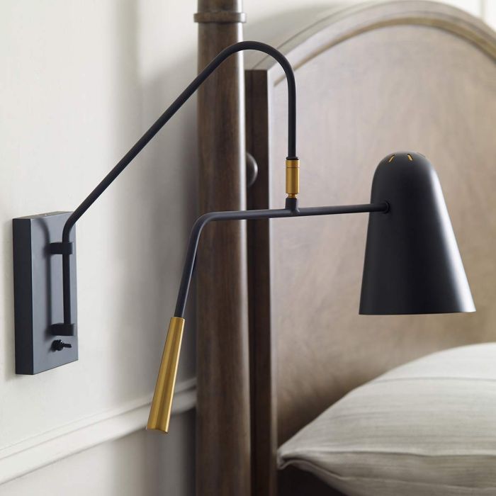 Elstead Lighting Simon 1 Light Wall Light - Midnight Black