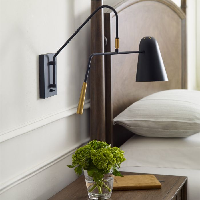 Elstead Lighting Simon 1 Light Wall Light - Midnight Black
