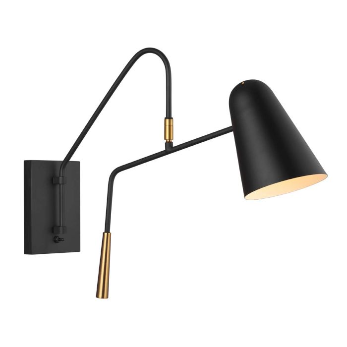 elstead lighting Simon 1 Light Wall Light - Midnight Black