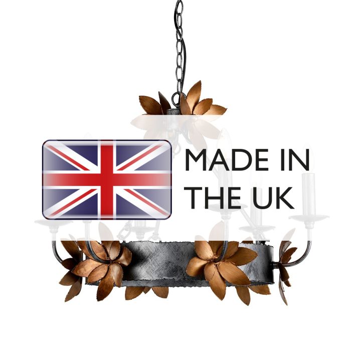 Elstead Lighting Simone 6 Light Chandelier - Bronze And Gold