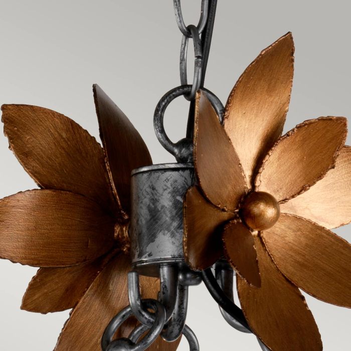 Elstead Lighting Simone 6 Light Chandelier - Bronze And Gold