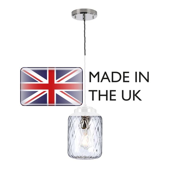 Elstead Lighting Sola 1 Light Pendant - Polished Nickel Clear Glass