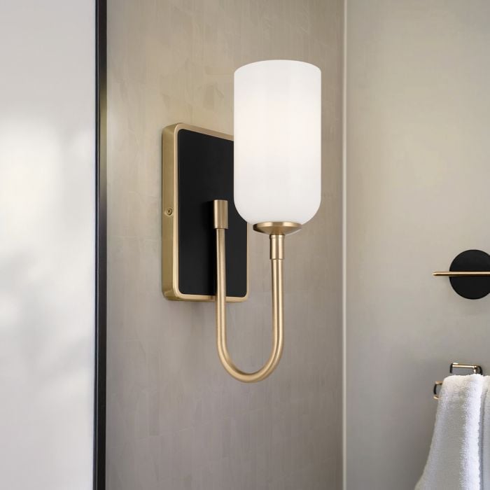 Elstead Lighting Solia 1 Lt Wall Light In Champagne Bronze With Black Accent - Champagne Bronze & Black