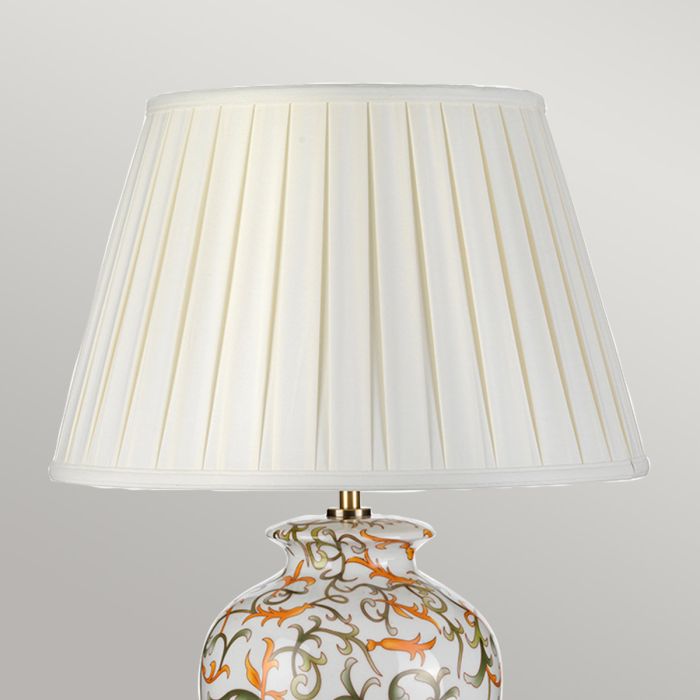 Elstead Lighting Soling 1 Light Table Lamp - Cream With Orange And Green With Ivory Shade