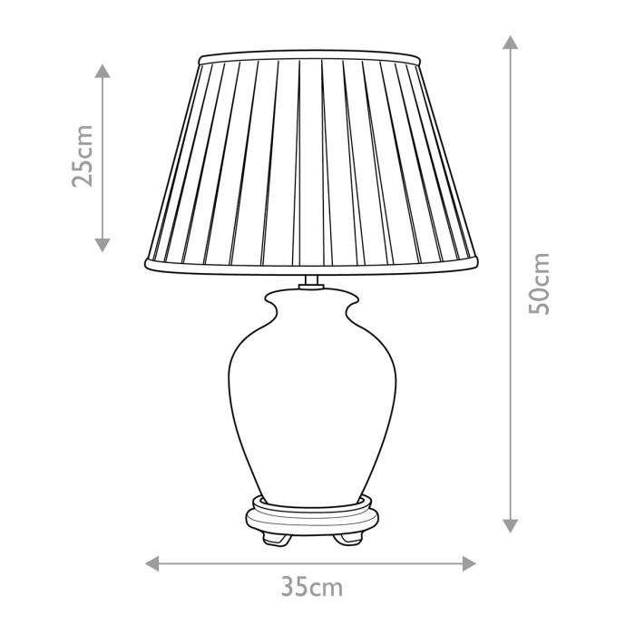 Elstead Lighting Soling 1 Light Table Lamp - Cream With Orange And Green With Ivory Shade