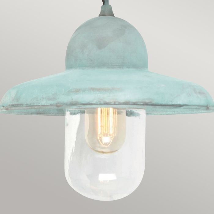 Elstead Lighting Somerton 1 Light Chain Lantern - Verdigris