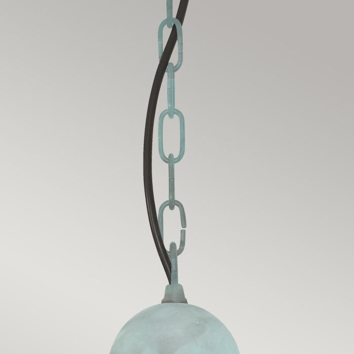 Elstead Lighting Somerton 1 Light Chain Lantern - Verdigris