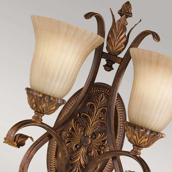Elstead Lighting Sonoma Valley 2 Light Wall Light - Aged Tortoise Shell