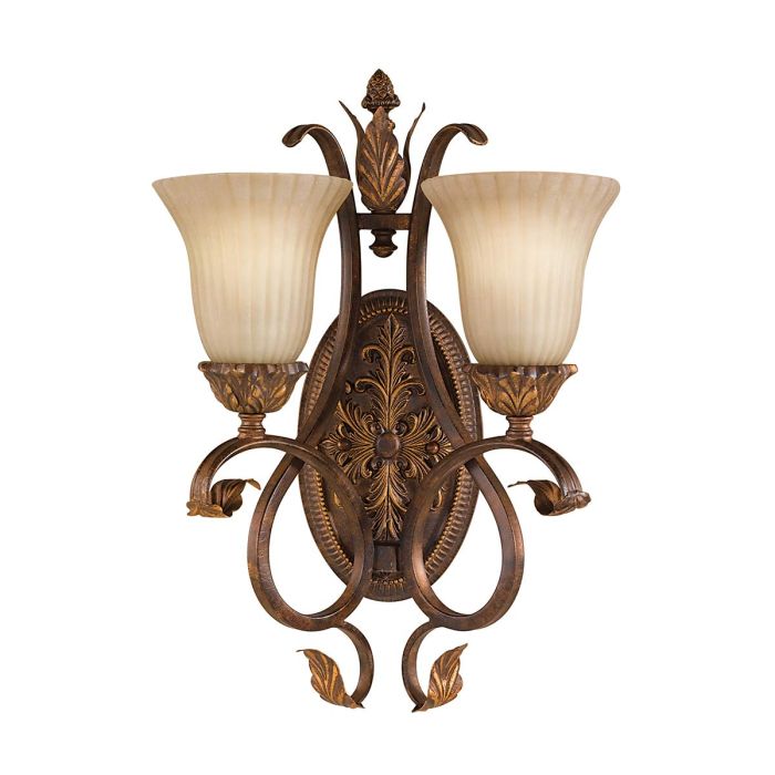 elstead lighting Sonoma Valley 2 Light Wall Light - Aged Tortoise Shell