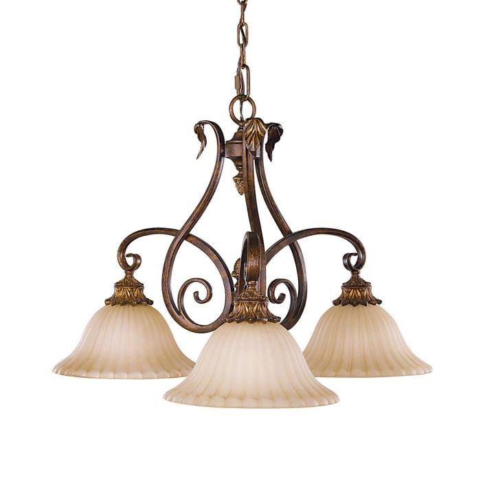 elstead lighting Sonoma Valley 3 Light Chandelier - Aged Tortoise Shell