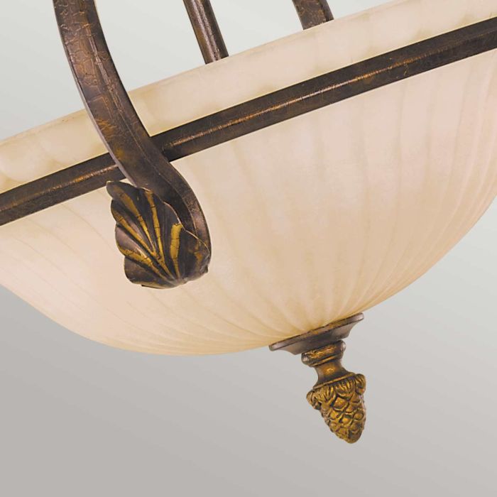 Elstead Lighting Sonoma Valley 3 Light Semi-Flush - Aged Tortoise Shell