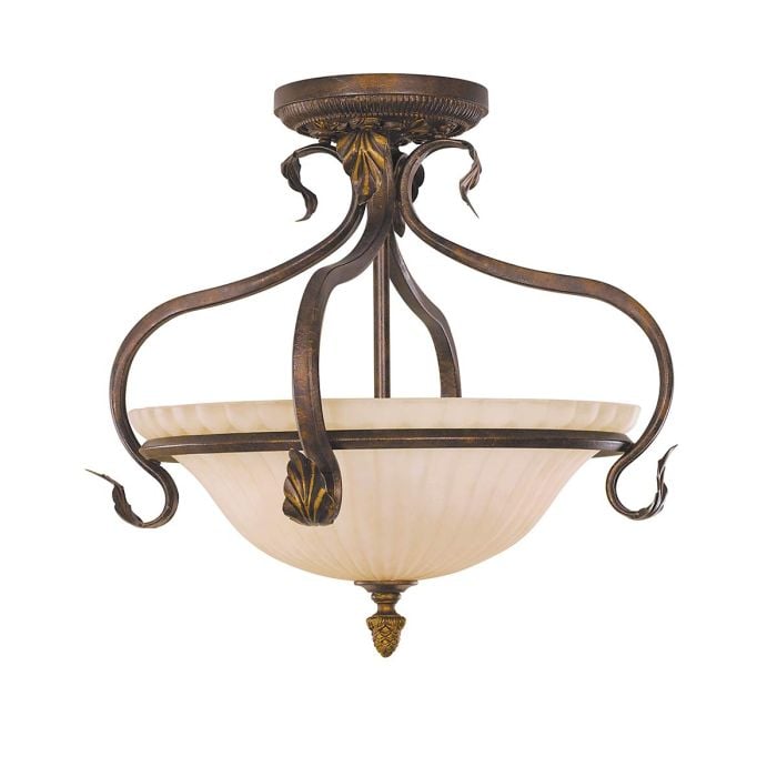 elstead lighting Sonoma Valley 3 Light Semi-Flush - Aged Tortoise Shell
